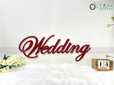 Chữ gỗ Song Hỷ tròn - Wedding nhiều kiểu [Gỗ nhẹ - Sơn thủ công] ĐK 30-40cm CHUGO-23